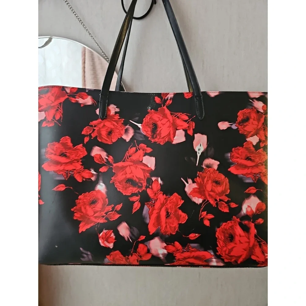 Victoria's Secret Limited Edition 2019 Large Red Floral Rose Tote Bag Used